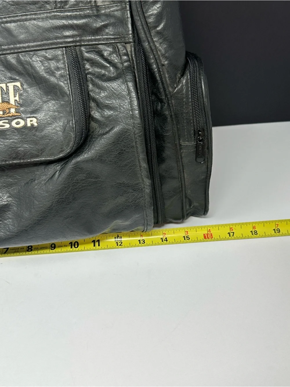 Vintage National Wild Turkey Federation Sponser Duffel Bag Black Leather Rare!!